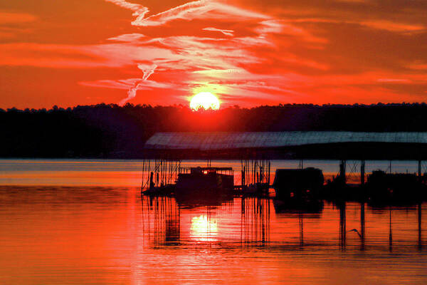 Lake Art Print featuring the photograph A Sun Inferno Sunrise by Ed Williams