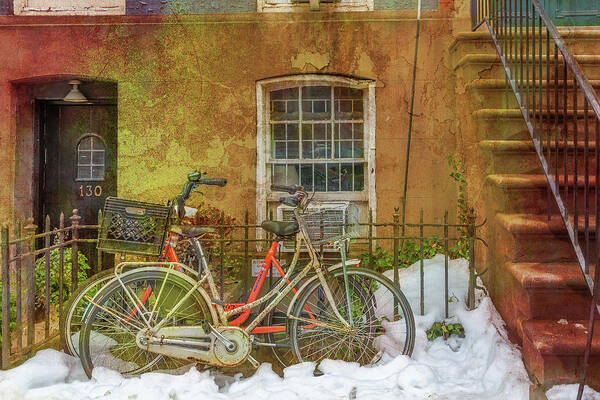Bicycles Art Print featuring the photograph A Tangle of Bicycles by Cate Franklyn