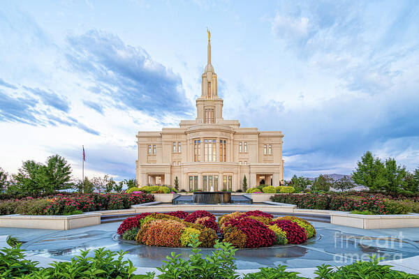 Clouds Art Print featuring the photograph After the Rain - Payson Utah Temple by Bret Barton