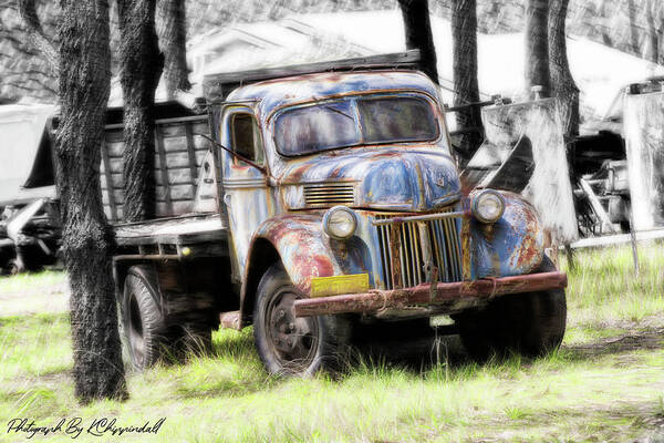 Vintage Truck Photo Prints Art Print featuring the digital art Aged 01 by Kevin Chippindall