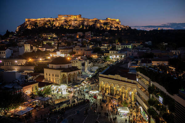 Athens Art Print featuring the photograph Akropolis at Night by Stefan Knauer