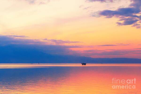 Alaska Art Print featuring the photograph Alaskan Oil Rigs in Sunset by Sal Ahmed