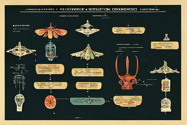 Alien Art Print featuring the digital art Alien Insects #1 by Nickleen Mosher