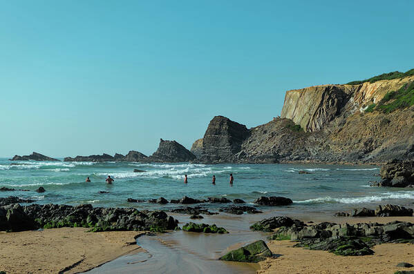 Praia Da Amalia Art Print featuring the photograph Amalia Beach. Portugal by Angelo DeVal