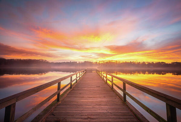 Lake Lamar Bruce Art Print featuring the photograph Amazing Morning Sunrise Lake Lamar Bruce MS by Jordan Hill