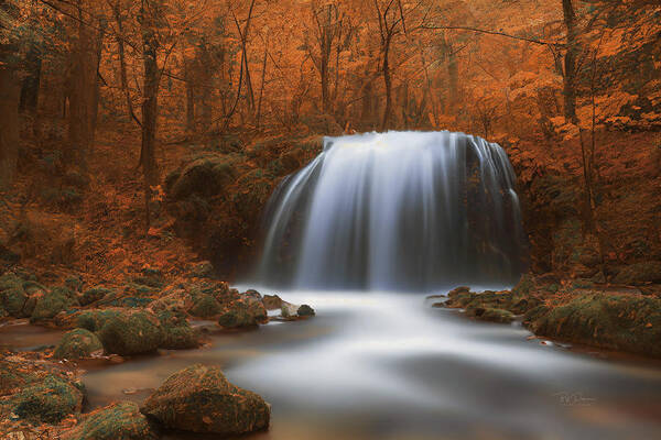 Autumn Art Print featuring the photograph Amber Falls by Bill Posner