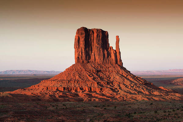 American West Art Print featuring the photograph American West - Sunset Red Rock by Philippe HUGONNARD