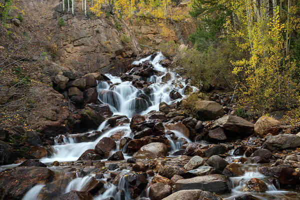 Guanella Pass Art Print featuring the photograph Autumn Guanella Pass Waterfall by James BO Insogna