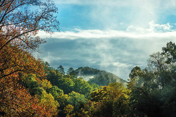 Cherohala Art Print featuring the photograph Autumn Mountain Mists by Debra and Dave Vanderlaan