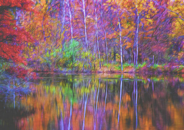 Lake Reflection Art Print featuring the photograph Autumn Reflection II by Tom Singleton