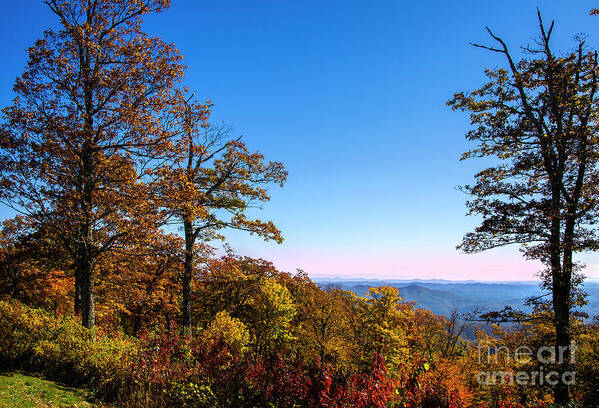 Autumn Art Print featuring the photograph Autumn Sunset in the Blue Ridges by Shelia Hunt