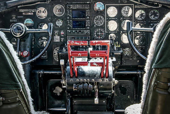 Bomber Art Print featuring the photograph B-17 Aluminum Overcast Cockpit by George Strohl