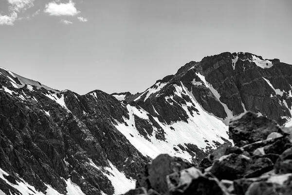 Outdoors Art Print featuring the photograph B and W of a mountain Side by Nathan Wasylewski