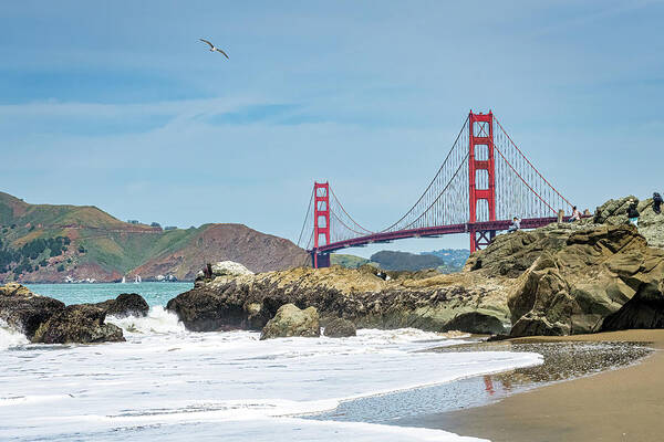 Golden Gate Bridge Art Print featuring the photograph Baker Beach by Marla Brown