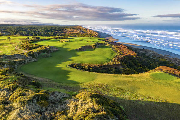 Bandon Dunes Art Print featuring the photograph Bandon Dunes Hole 16 v2-21 by Mike Centioli