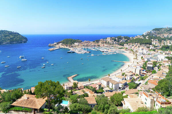 Port Art Print featuring the photograph Bay of Port Soller by Anastasy Yarmolovich