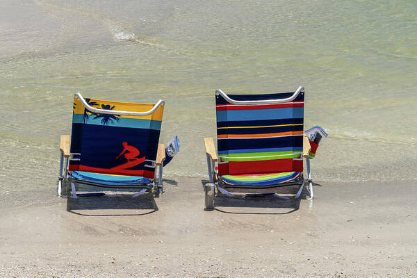 Florida Art Print featuring the photograph Beach Chairs by Marian Tagliarino