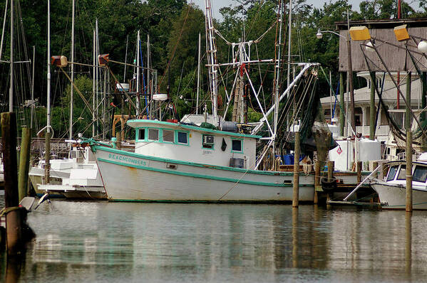 Boat Art Print featuring the photograph Beachcomber in Fairhope Alabama by Michael Thomas