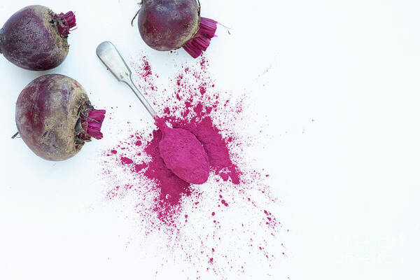 Beetroot Powder Art Print featuring the photograph Beetroot powder and Beets by Tim Gainey