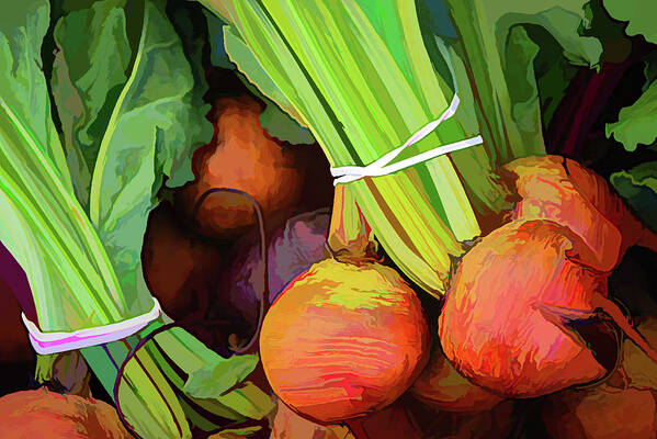 Red Beets Art Print featuring the photograph Beets - Acrylic Photoart by Alan Goldberg