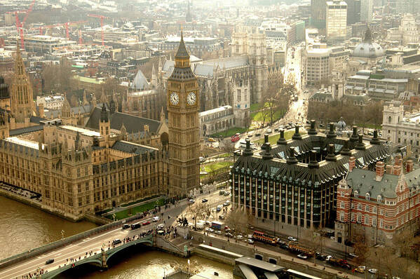  London England Art Print featuring the photograph Ben From Above - London by Mike McGlothlen