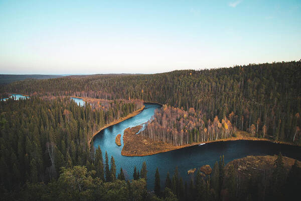 Kuusamo Art Print featuring the photograph Bend in the Kitkajoki River in Oulanka National Park by Vaclav Sonnek