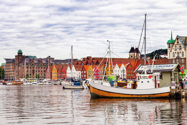 Town Art Print featuring the photograph Bergen Harbor by W Chris Fooshee