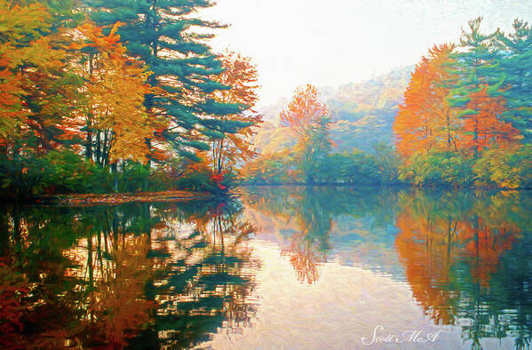 Pennsylvania Art Print featuring the photograph Bernharts Dam Fall 91-023 by Scott McAllister