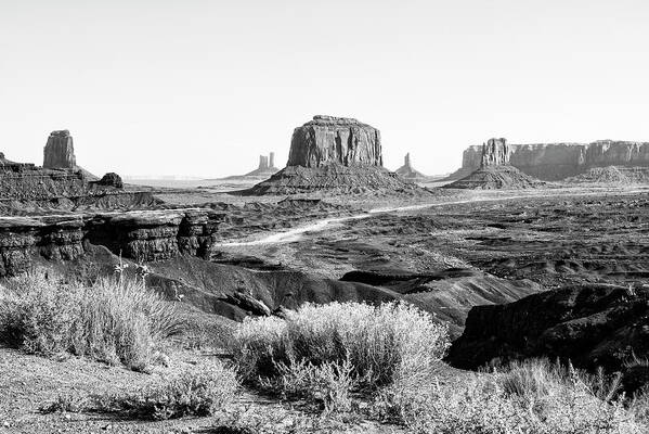 Arizona Art Print featuring the photograph Black Arizona Series - Amazing Monument Valley II by Philippe HUGONNARD