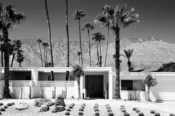 Architecture Art Print featuring the photograph Black California Series - White House Palm Springs by Philippe HUGONNARD
