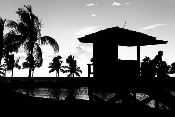 Florida Art Print featuring the photograph Black Florida Series - Summer Shadows by Philippe HUGONNARD