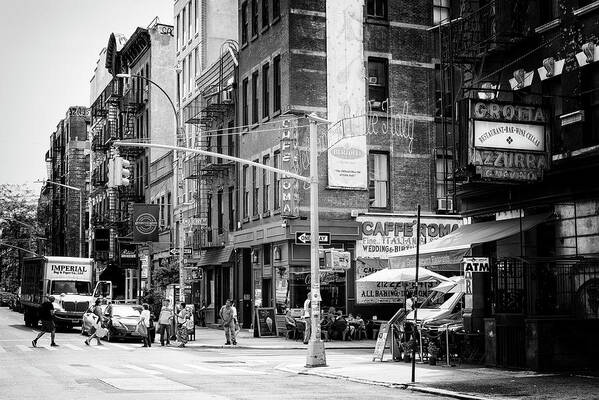 United States Art Print featuring the photograph Black Manhattan Series - Welcome to Little Italy by Philippe HUGONNARD