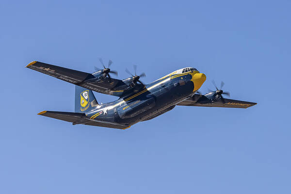 Blue Angels Art Print featuring the photograph Blue Angels Fat Albert Flyby by Tony Hake