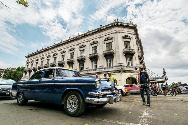 Cuba Art Print featuring the photograph Blue old car, Havana. Cuba by Lie Yim
