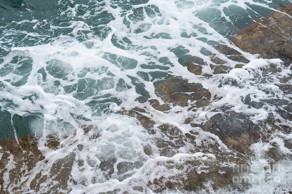 Sea Water Art Print featuring the photograph Blue sea water flows over the rocks 3 by Adriana Mueller