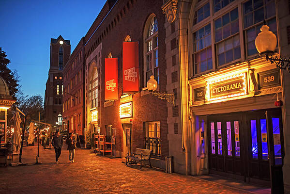 Boston Art Print featuring the photograph Boston South End Tremont Street Cyclorama at Dusk Boston MA by Toby McGuire