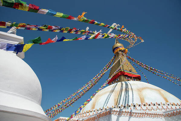 Boudha Stupa Art Print featuring the photograph Boudhanath Stupa, Kathmandu Nepal by Michalakis Ppalis