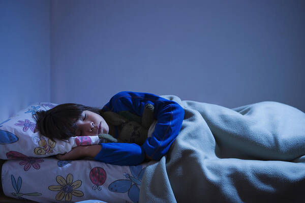 White People Art Print featuring the photograph Boy (8-10) sleeping in bed by Siri Stafford