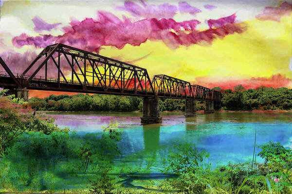 Bridge Art Print featuring the photograph Bridge in Rainbow Prism by Pam Rendall