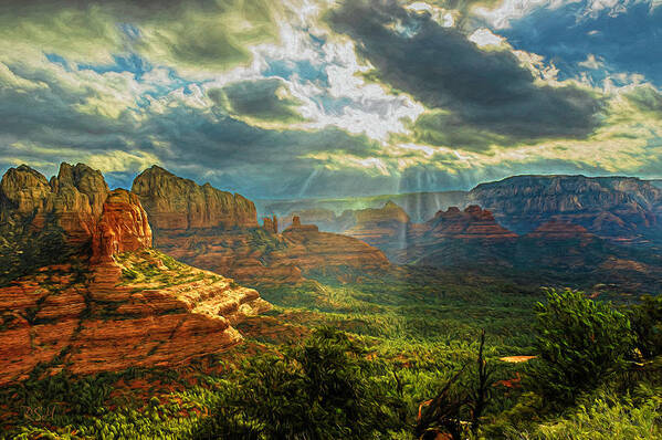 Arizona Art Print featuring the photograph Brin Ridge 04 053 Paint by Scott McAllister