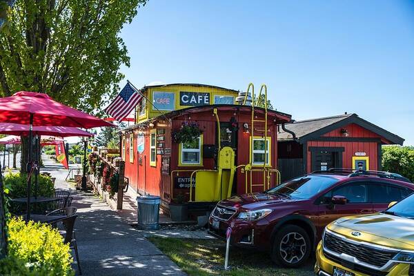 Caboose Cafe In Blaine Art Print featuring the photograph Caboose Cafe in Blaine by Tom Cochran