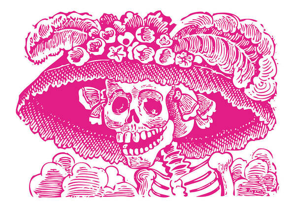 Calavera Catrina Art Print featuring the digital art Calavera Catrina by Eclectic at Heart