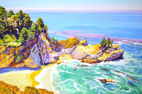Ocean Art Print featuring the painting California. Ocean. Beach. by Iryna Kastsova