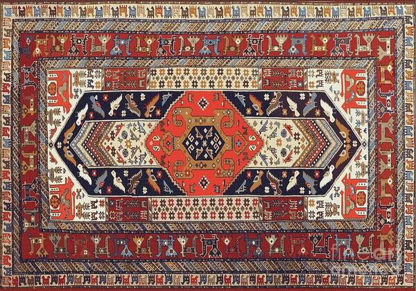 Carpet Art Print featuring the digital art Carpet-297 by Mehran Akhzari