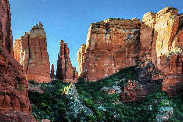 Red Rocks Art Print featuring the photograph Cathedral rock 08-032 by Scott McAllister