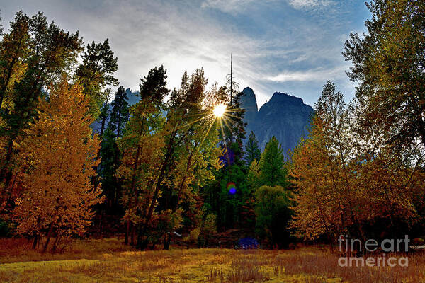 Fall Art Print featuring the photograph Cathedral Rock and Fall Foliage by Amazing Action Photo Video