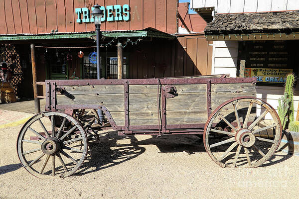 Wheel Art Print featuring the photograph Cave Creek Wagon by Elisabeth Lucas