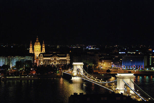 Chain Bridge Art Print featuring the photograph Chain Bridge Budapest by Jerry Gammon