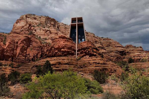 Chapel Art Print featuring the photograph Chapel in the Red Rocks by Laura Putman