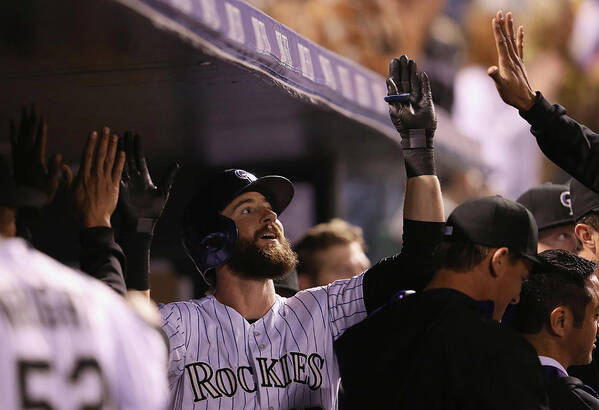 Celebration Art Print featuring the photograph Charlie Blackmon by Doug Pensinger